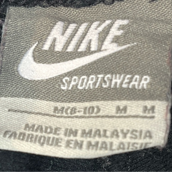 Nike Black Knit Sweatpants with Drawstring and Side Stripe Size Medium Flare Leg - Picture 4 of 8